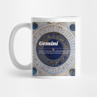 Gemini Zodiac Roman Numeral Print Mug